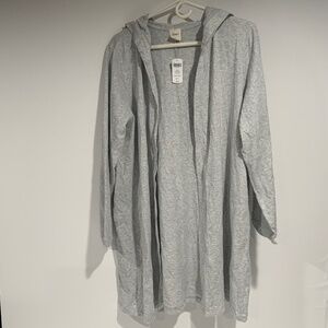 NWT Soma Sz XL Heather Frost open Hooded Topper Wrap